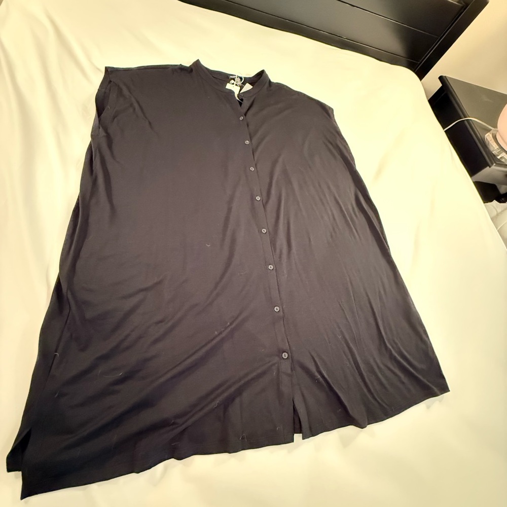 Eileen Fisher Black Button-Up Dress, New with Tags 3X